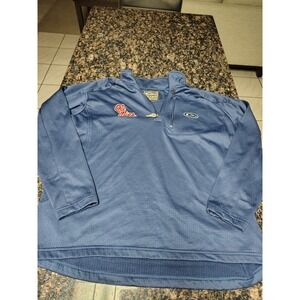 Drake Waterfowl Ole Miss Rebels Mens Medium Quarter Zip Pullover Navy Blue